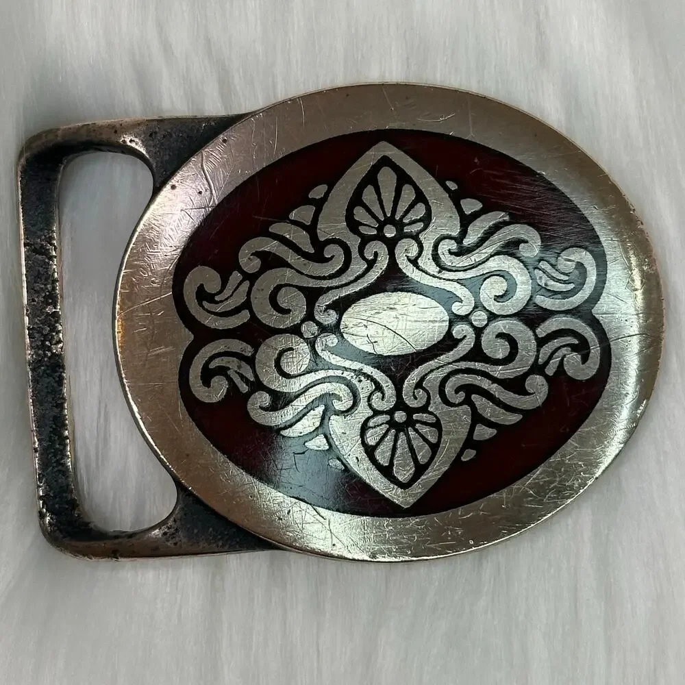 Vintage 1978 Tech Ether Guild Brocade Belt Buckle